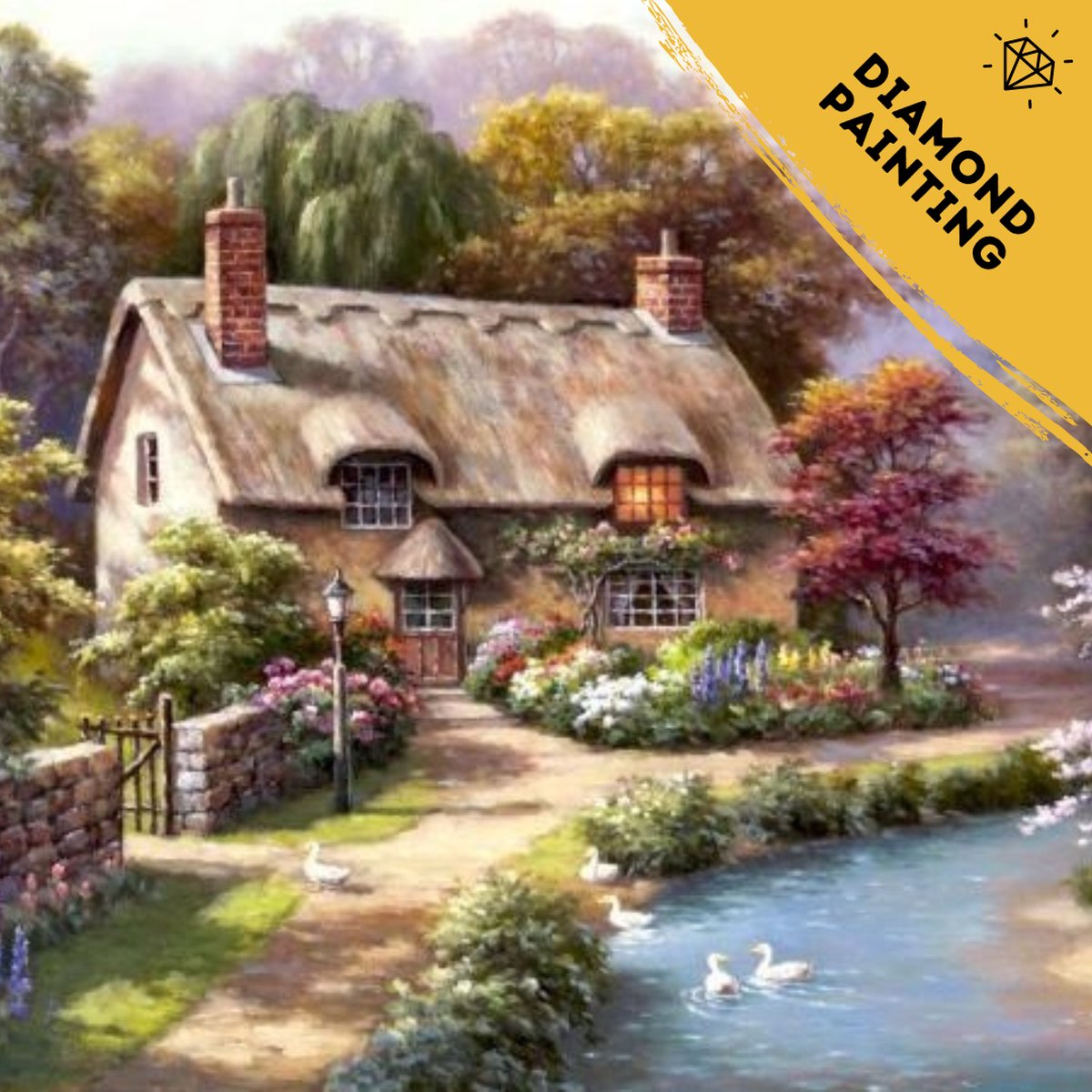 De Hobby Planeet | Diamond Painting Landschap 30x40cm - Diamond Painting Volwassenen - Diamond Painting Kinderen - Diamond Painting Pakket Volledig - Vierkante steentjes